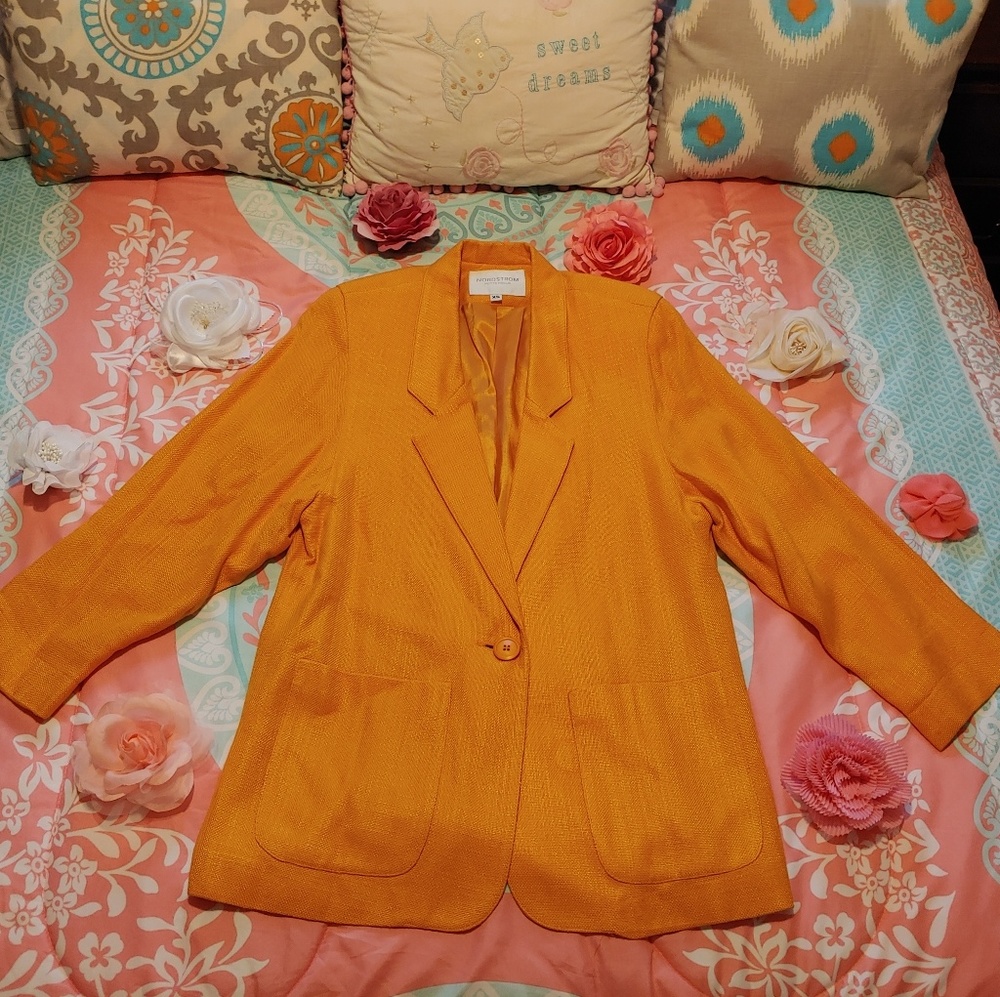 Nordstrom Petite Focus Orange Blazer